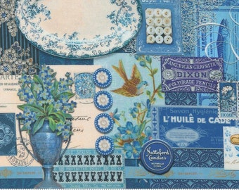 PRE-ORDER, Cathe Holden Curated in Color Collage Patchwork Blue, 7460-16, Moda Fabric, Vintage, 100% Cotton, April 2024 Release