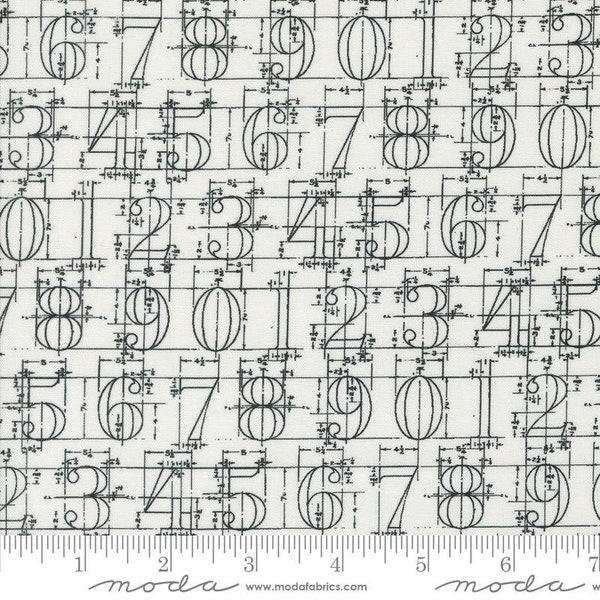 PRE-ORDER, Cathe Holden Sable Swan 7443-12 Porcelain, Moda Fabric, Text Words Numbers, 100% Cotton Fabric, August 2024 Release