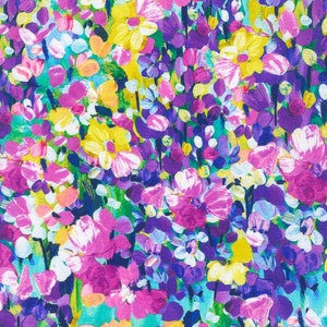 Painterly Petals Meadow, SRKD-22273-104 Primrose, Robert Kaufman Fabric, Floral Flowers, 100% Cotton, #2555