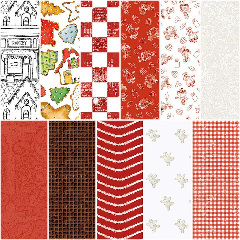 Gingerbread Swatch PRE-ORDER, J. Wecker Frisch Gingerbread Fat Quarter Bundle, 33pc, Riley ...