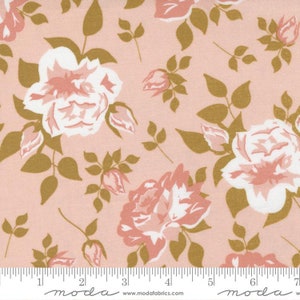 Moda Midnight in the Garden, 43120-15 Blush, Sweetfire Road Fabric, Pink Floral Roses, 100% Cotton Quilting Fabric, #2309