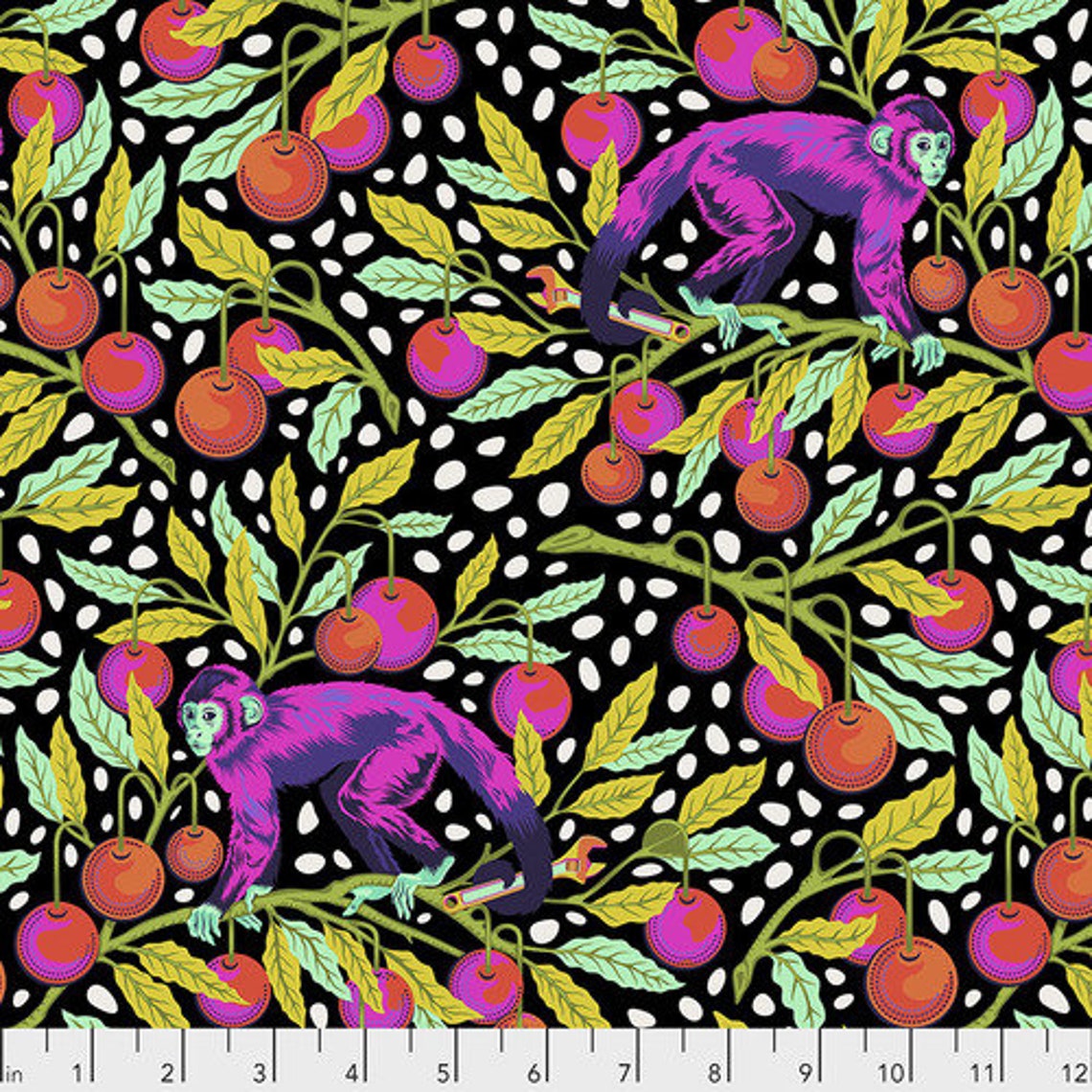 RARE OOP Tula Pink Monkey Wrench Pwtp134.guava Free Spirit Etsy