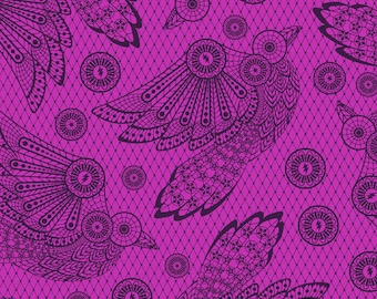 Tula Pink Nightshade, Raven Lace Oleander Nightshade (Déjà Vu) PWTP207.OLEANDER Free Spirit Fabric, FS625