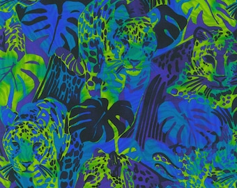 PRE-ORDER, Midnight in the Jungle, SRKD-21968-69 Midnight, Robert Kaufman Fabric, Jungle Tigers 100% Cotton, September 2023 Release