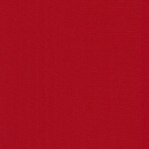 May include: Solid red fabric with a textured surface. The color is a vibrant, saturated red, and the texture appears to be a woven or cross-hatched pattern. The image is a close-up of the fabric.