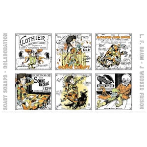 PRE-ORDER, J. Wecker Frisch Scary Scraps Patch Panel PD17601-PANEL, Riley Blake Fabric, 100% Cotton Fabric, April 2026 Release