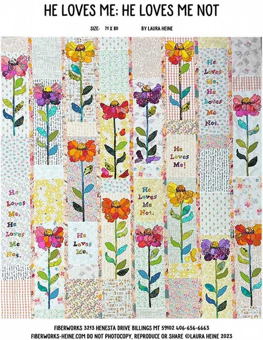 He Loves Me; He Loves Me Not Collage Pattern by Laura Heine, LHFWHLM - Etsy