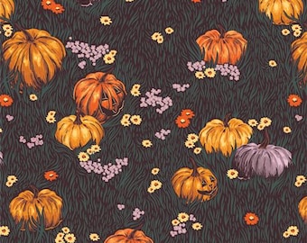 Art Gallery Ghostly & Haunted Moonlight Pumpkins GHH13140, Halloween Fabric, 100% Cotton Fabric, #AG258
