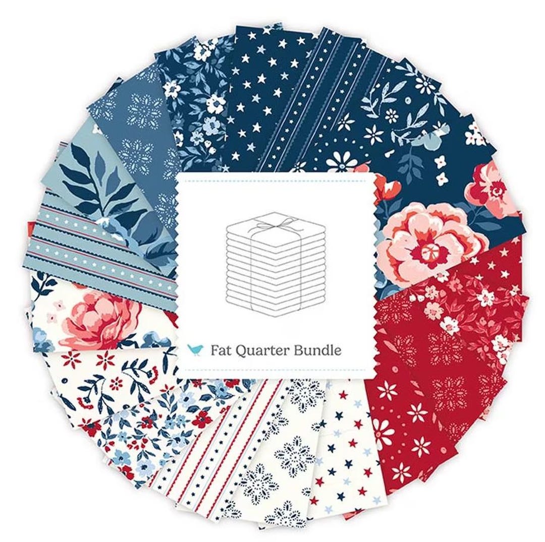 Star Spangled Riley PRE-ORDER, Riley Blake Star-spangled Garden Fat Quarter Bundle, 18pc ...