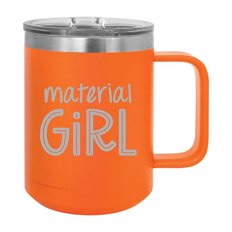 その他 material girl #15 Material Girl Insulated Tumbler, 15oz W/clear Lid, Orange