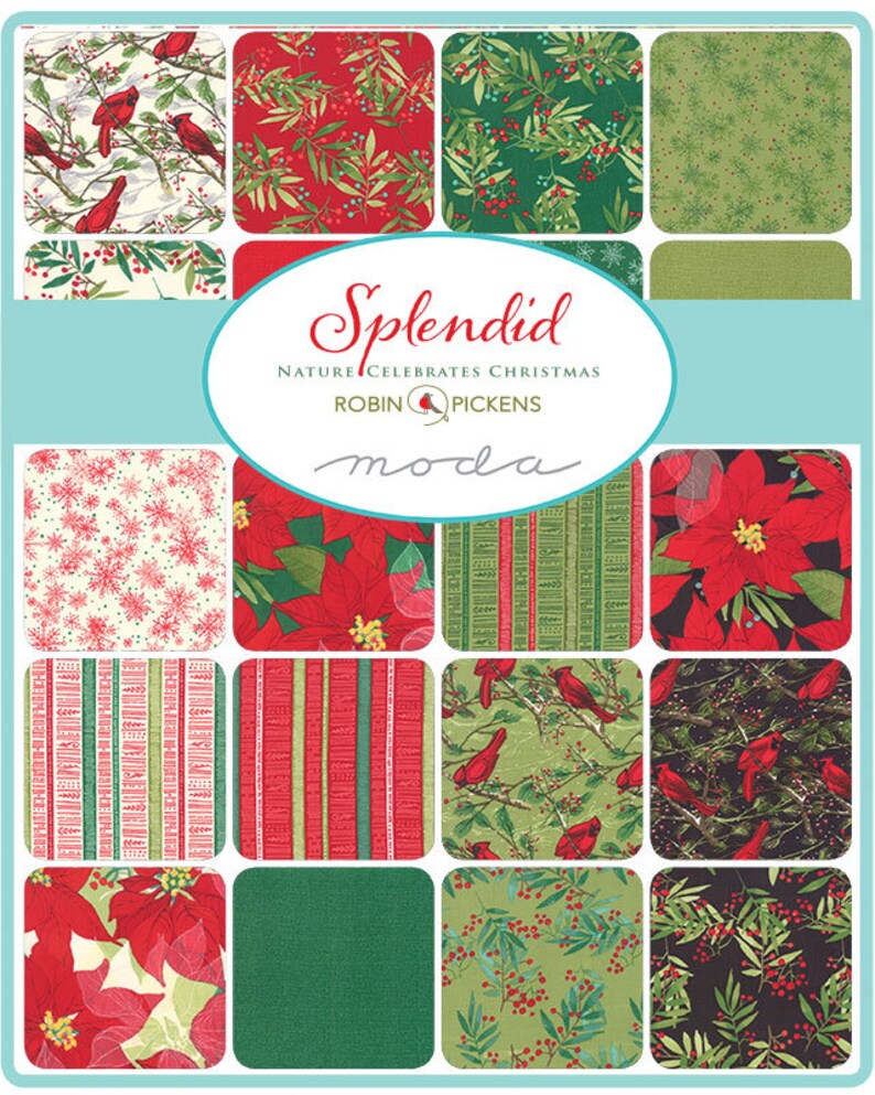 Fat Quarter Bundle 22pc Precut Fabric Quilting Cotton Robin Pickens 48650AB Moda Splendid