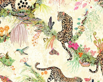 Betsy Olmsted Wild Wander, 53733D-2 Dawn, Windham Fabric, Felidae Tree Leopard, 100% Cotton Quilting, #2390