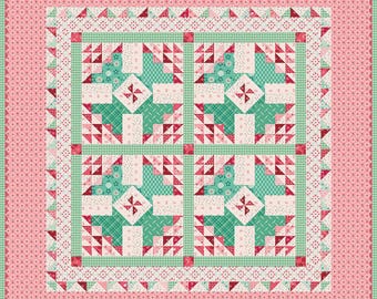 Lori Holt Berry Baskets Table Topper Kit, Riley Blake Fabric, Berry & Sage Fabric, KT-17381 (KIT BIN #7)