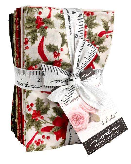 3 Sisters Candlelight Christmas Fat Eighth Bundle, 36pc, Moda