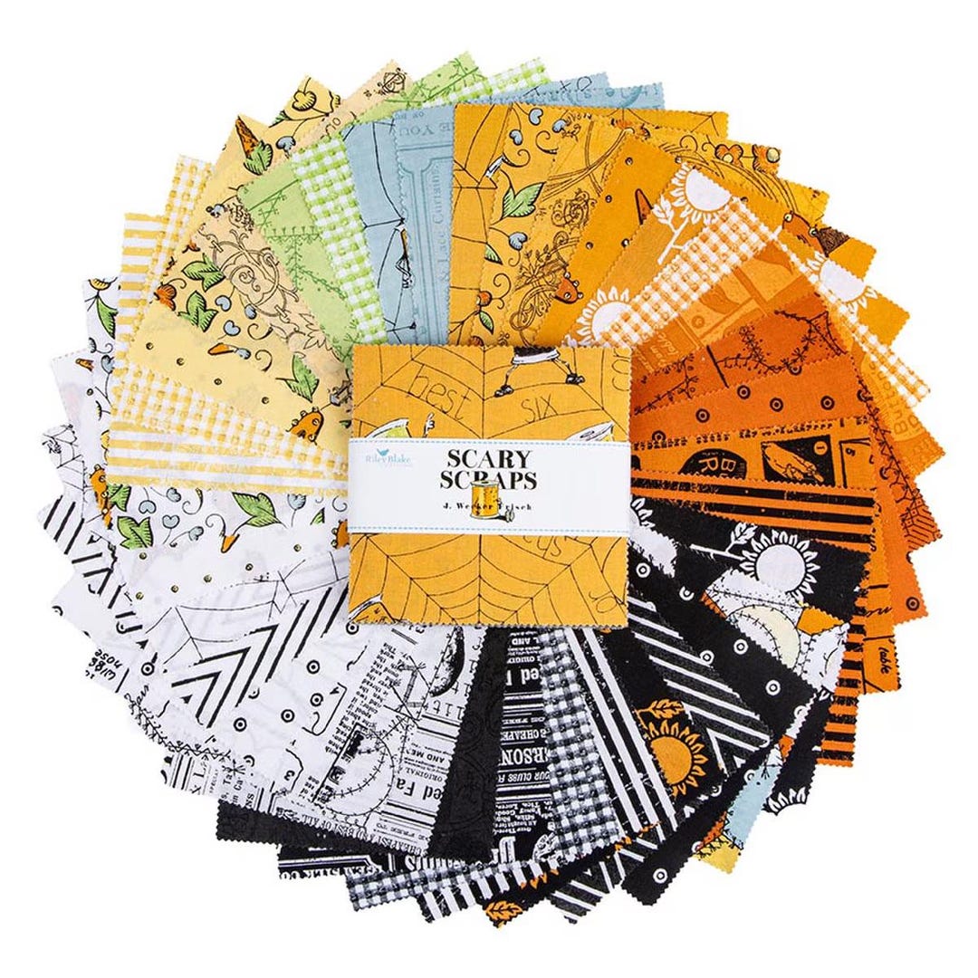 J. Wecker Frisch Scary Scraps 5" Stacker, Fabric Squares, Riley Blake ...