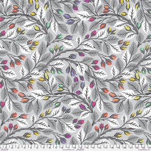 PRE-ORDER, Tula Pink Graywork Best Buds Fog Whole Bolt 12 Yards 108" x 108" Wide Backing Fabric 100% Cotton Sateen, October 2025 Release