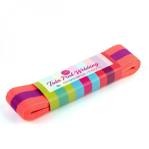 Tula Webbing: Watermelon and Plum - 1.5 inch Tula Webbing: Watermelon and Plum - 1.5 inch