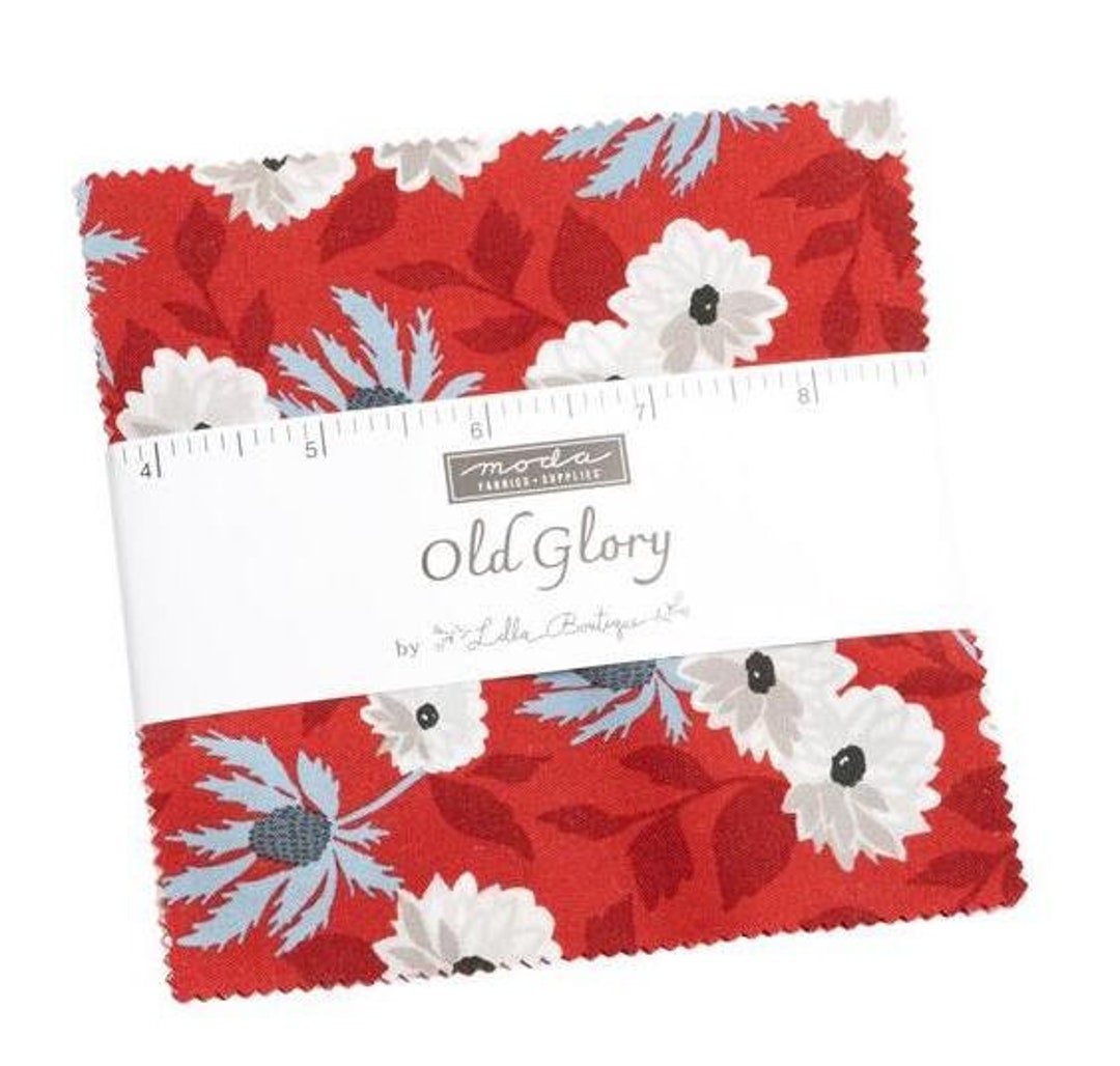 Old Glory Fabric Charm Pack, 5 Fabric Squares, Lella Boutique