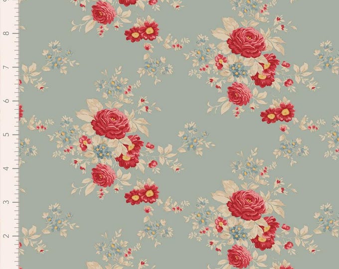 Tilda Merry Little Christmas Fabric TIL100627 Carol Duck Egg by Tone ...