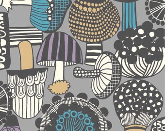 Cosmo Nordin Style COSAP51901-2E Japanese Canvas, Cotton Linen Mushroom Fabric, #KO148