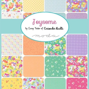 PRE-ORDER, Moda Joysome Charm Pack, 5" Fabric Squares, Corey Yoder Fabric, Bright Floral, 29250PP, October 2026 Release