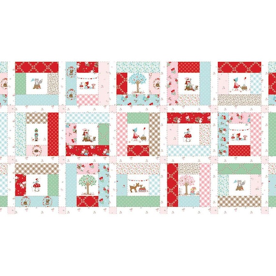 PRE-ORDER, Riley Blake Whimsical Woodland Cheater Print Multi C17649, Tasha Noel Fabric, Animals Mushrooms, 100% Cotton, March 2026 Release