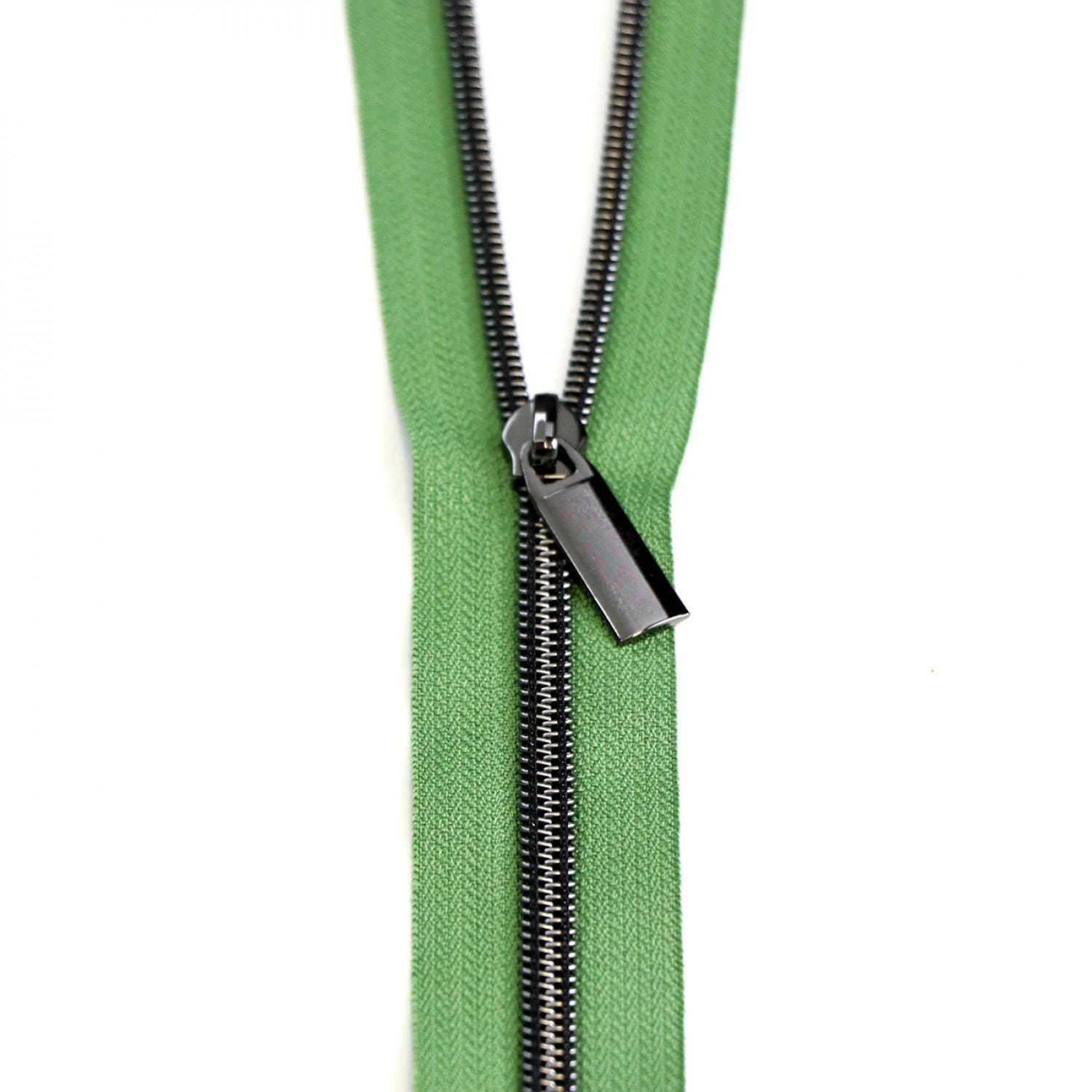 Magnolia #5 Nylon Gunmetal Coil Zippers, 3 Yards With 9