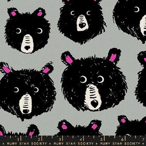 Teddy and The Bears Linen Canvas in Steel Teddy and The Bears Linen Canvas in Steel