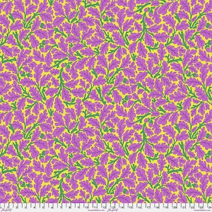 Kaffe Fassett X Morris & Co. Oak Violet PWKW003.VIOLET, Free Spirit Fabric, 100% Cotton, #FS773