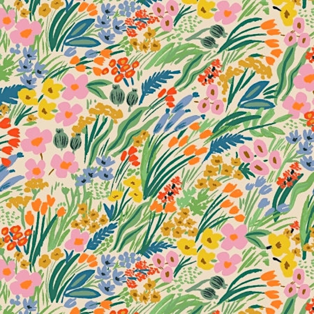 Canvas Rifle Paper Co Bramble Lea Natural Canvas Fabric, RP909-NA3C ...