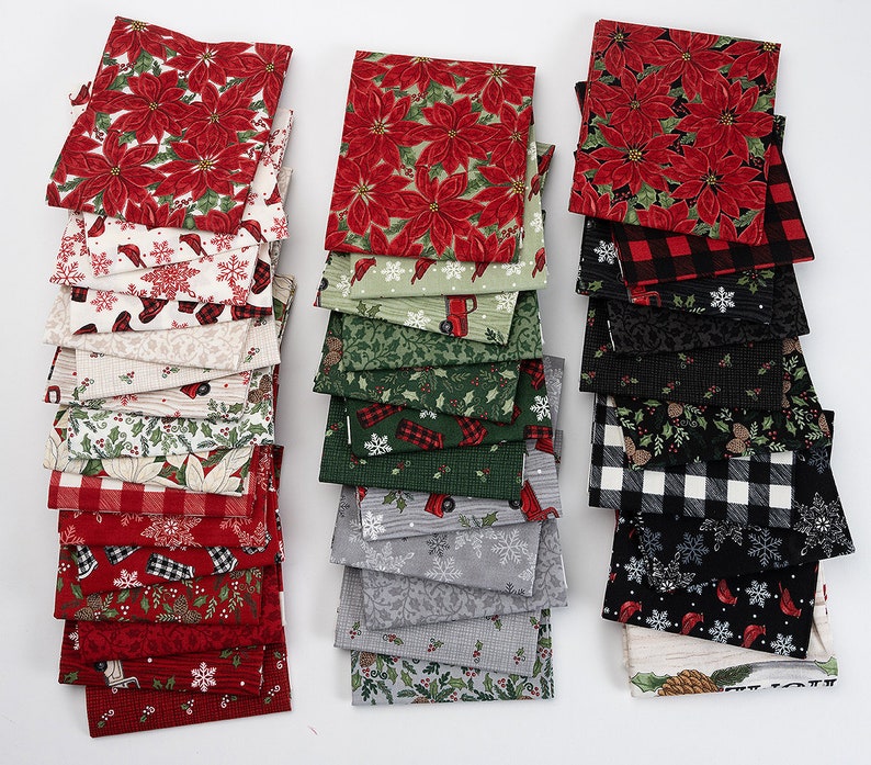 Home Sweet Holidays, Fat Quarter Bundle, 38pc, Moda, Christmas shops Fabric, Quilting Cotton, 56000AB, F35
