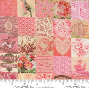 Cathe Holden Curated in Color Patchwork Pink, 7461-18, Moda Fabric, Vintage, 100% Cotton, #2751