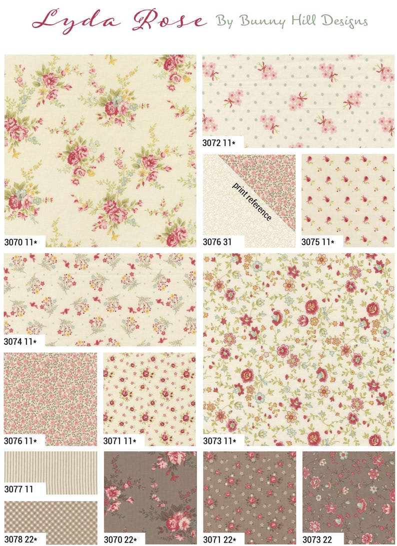 Lyda Pattern Moda Lyda Rose Jelly Roll, 2.5