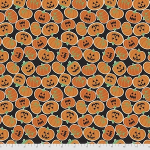 Boolicious, Pumpkin Bites, PWMA004 Black, Halloween Fabric, Maude Asbury Fabric, Free Spirit, 100% Cotton, BB30, #FS319