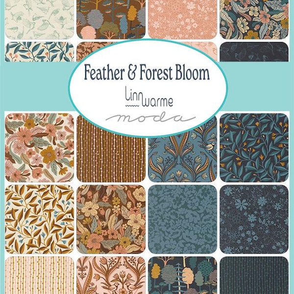 PRE-ORDER, Moda Feather and Forest Bloom Charm Pack, 5" Fabric Squares, Linn Warme Fabric, 14140PP, August 2026 Release