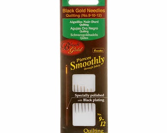 Black Gold Quilting Needle Sizes 9 - 12 6ct by Clover 4983C