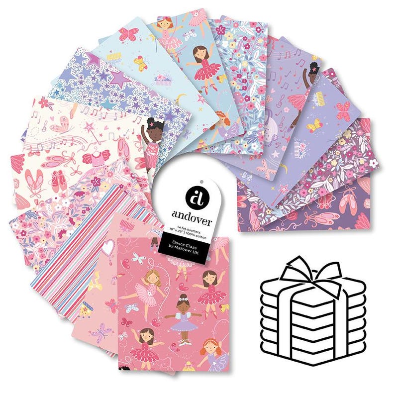 PRE-ORDER, Andover Dance Class Fat Quarter Bundle, 14pc, Dance ...