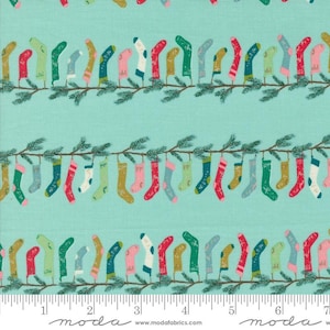 Cozy Wonderland Stocking Stripe Icicle, 45592-17, Moda Fabric, Christmas Holiday, 100% Cotton, #2820