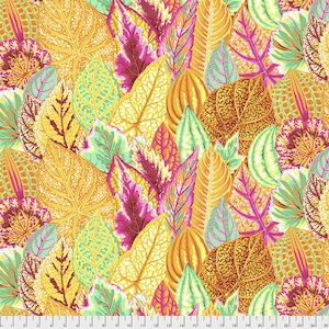 Coleus PWPJ030 Yellow Philip Jacobs Kaffe Fassett Collective Fabric, Free Spirit 100% Cotton, #KC233-K
