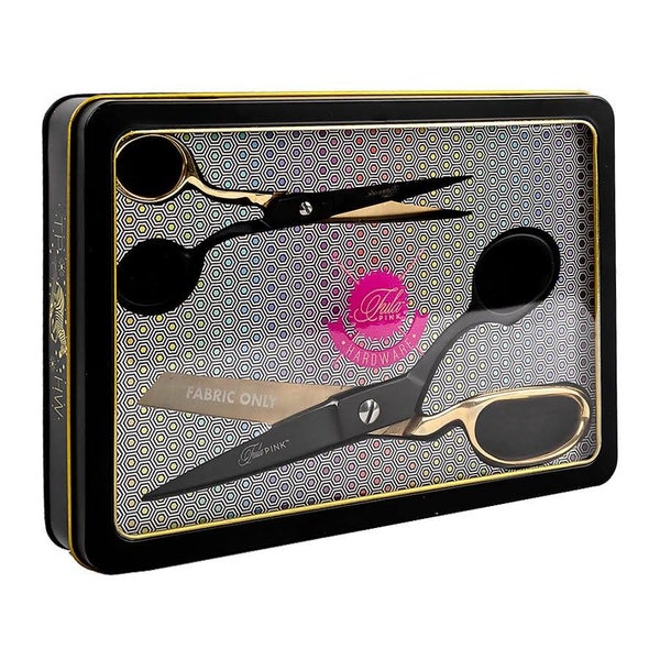 Tula Pink Limited Edition Black & Gold Scissor Set and Tin TPLIMITED1
