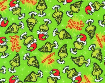 Dr. Seuss How the Grinch Stole Christmas Holly, ADED-22567-240, Robert Kaufman Fabric, 100% Cotton