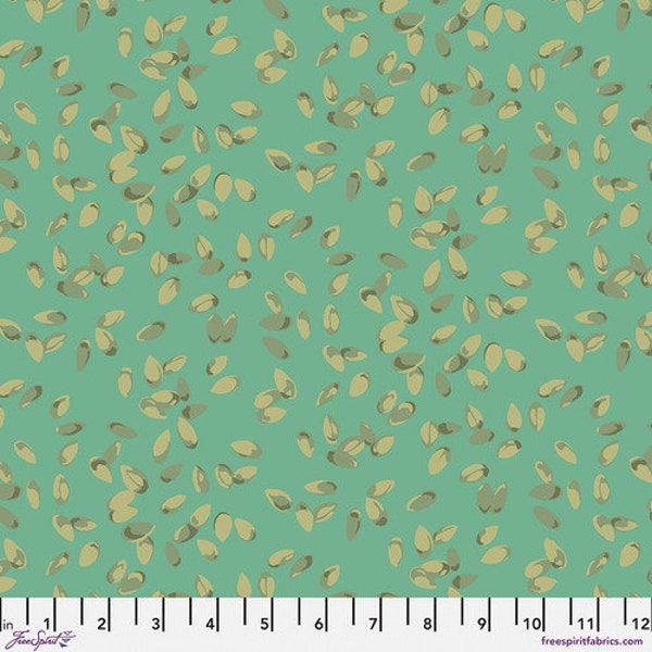 Martha Negley Garden Seeds, PWMN030 Green, Free Spirit Fabric, 100% Cotton, #FS688