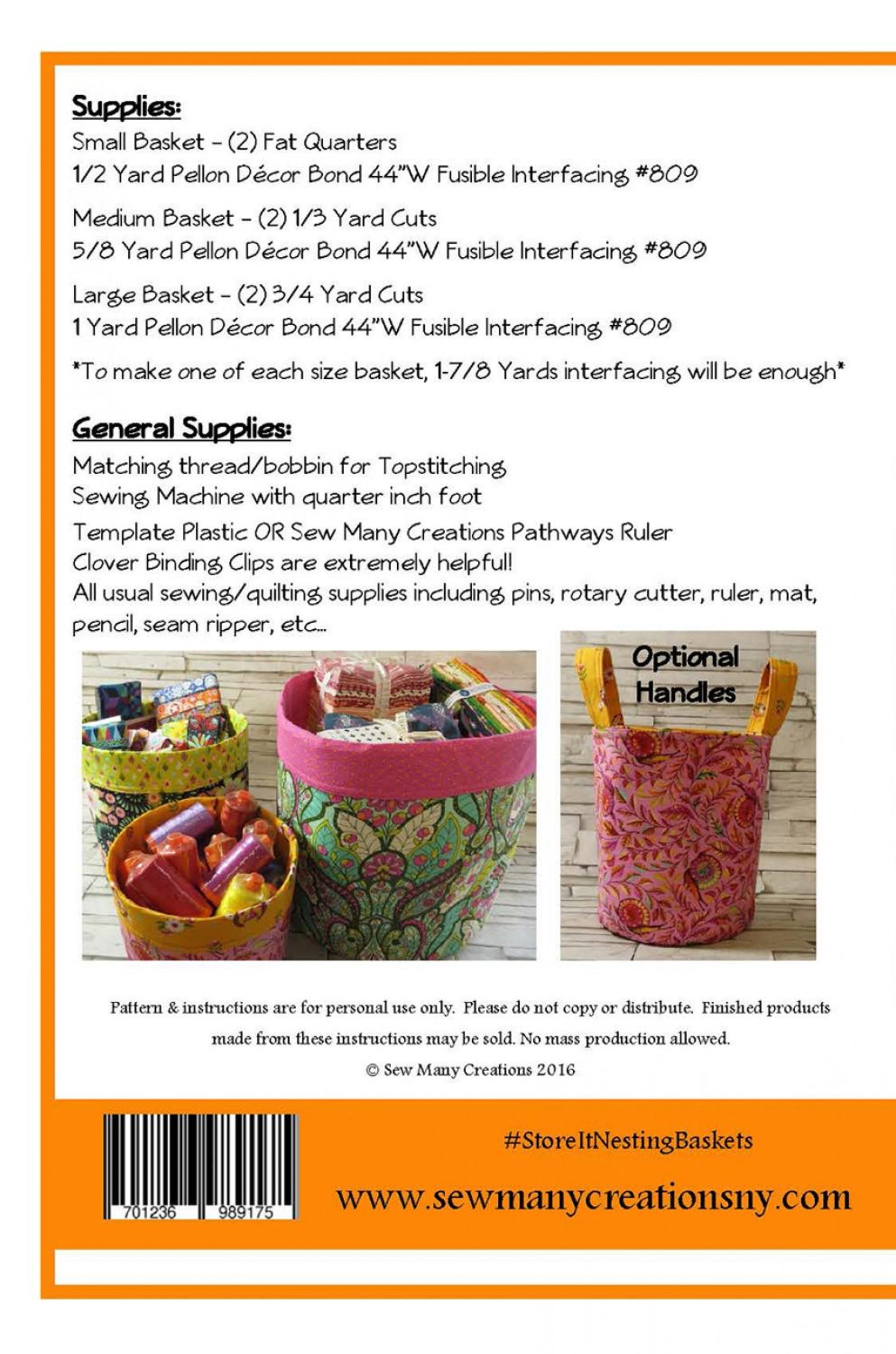 Store It Reversible Nesting Baskets by Sew Many Creations SMC939 - Etsy