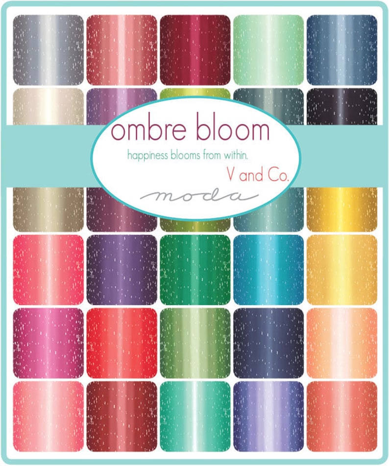 32pc Fat Quarter Bundle 10870AB Moda Precut Fabric Quilting Cotton V and Co Pre-Order Ombre Bloom