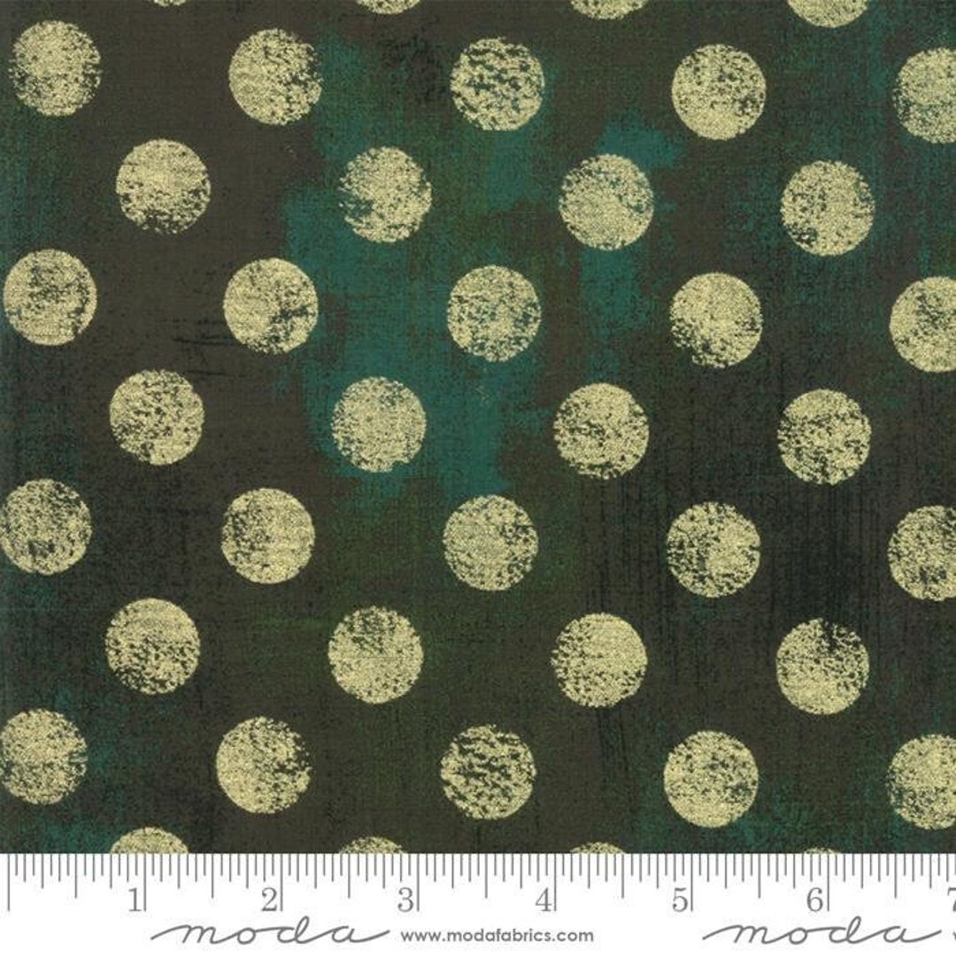 Moda Grunge Hits the Spot Metallic CHRISTMAS GREEN Fabric by