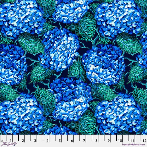 Florescence Hydrangea Hedgerow Large, PWVE018 Delphinium, Vespertine by Sam Wilde, 100% Cotton Fabric, #L-239