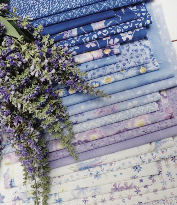 Moda Delphinium Fat Quarter Bundle, 26pc, Janet Clare Fabric