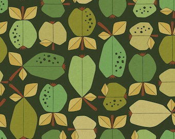 Under the Apple Tree - Orchard - Green Unbleached LV503-GR7UC CANVAS Fabric Cotton + Steel Fabrics, #L-150