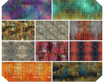 PRE-ORDER Tim Holtz Abandoned 2 Fabric Fat Quarter Bundle for Free Spirit Fabrics, 10 prints FB8FQTH.ABANDONED 2, May 2024 Release