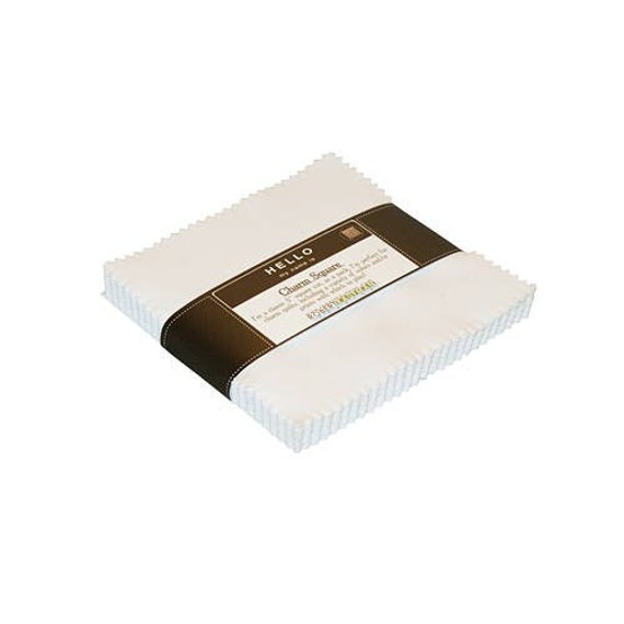 Robert Kaufman Kona Cotton Solids White Precut 5 Charm Pack Fabric Quilting Cotton  Squares CHS-120-42, SQ14 